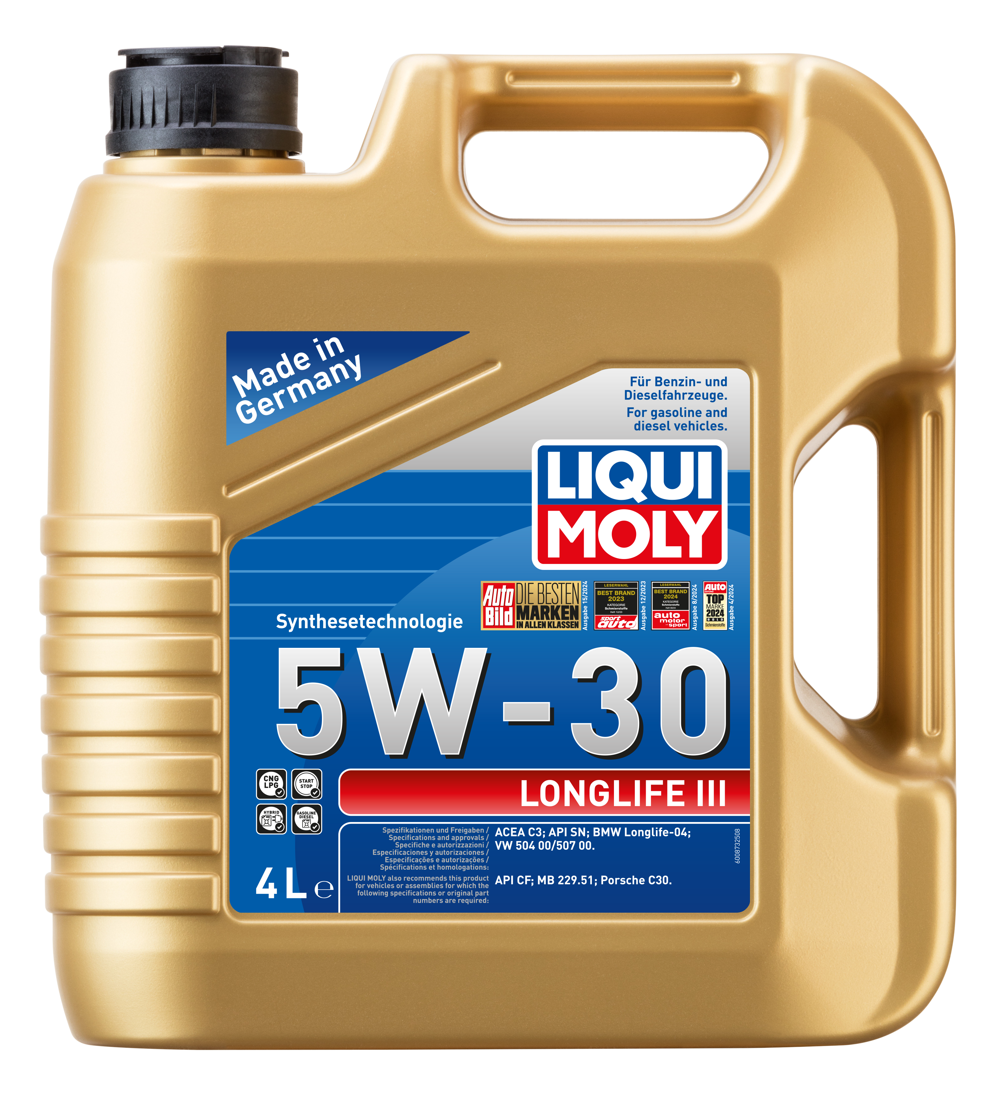 MOTOR YAĞI 4 LT 5W30 LONGLİFE III VOLKSWAGEN -  - LQM20821
